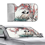 Chinese Plum Flower Sunshade Windscreen 3D Film Plaid Gift Novelty Car Front Window Viso detail view