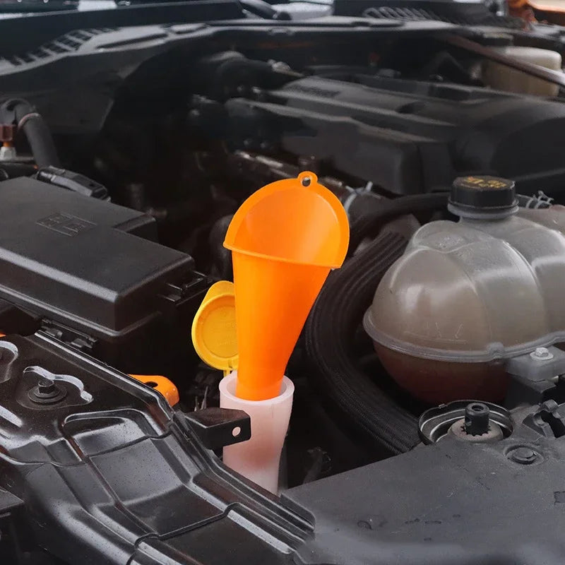 Car Long Stem Funnel Anti-splash Gasoline Oil Filling Tool Plastic Car Truck Motor Oil C detail view