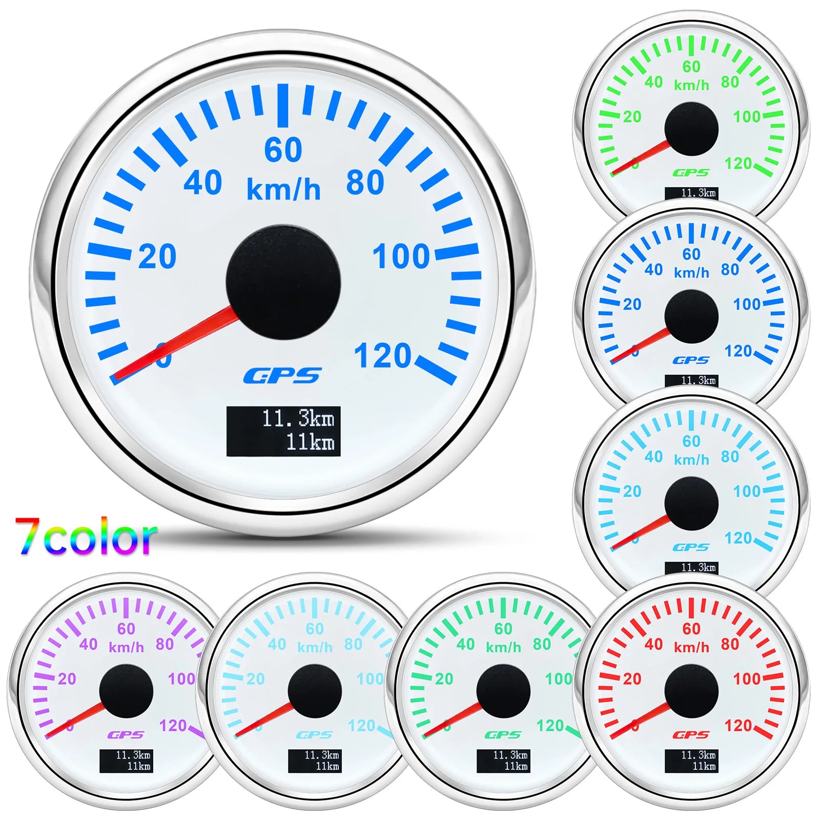 GPS Speedometer Gauge 52mm | 7 Color Backlight GPS Meter for Car Marine Boat 12V 24V lifestyle view