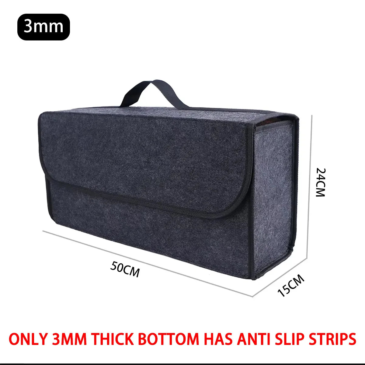 Foldable Felt Car Storage Box – Anti-Slip Trunk Organizer for Tools & Essentials