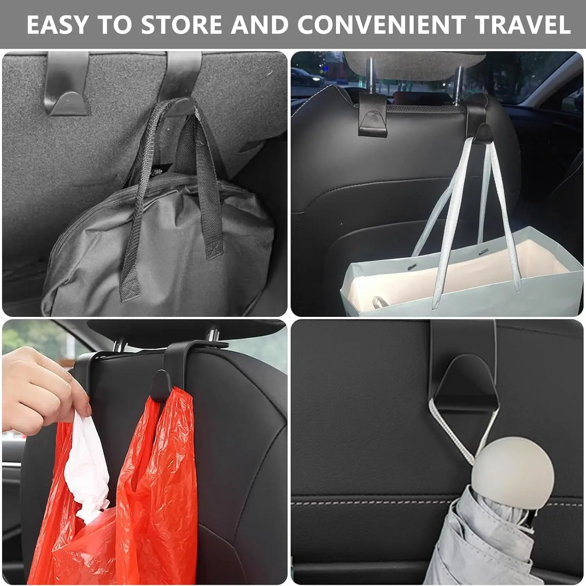 Car Seat Headrest Hook Organizer for Purses, Bags, Cloths lifestyle view