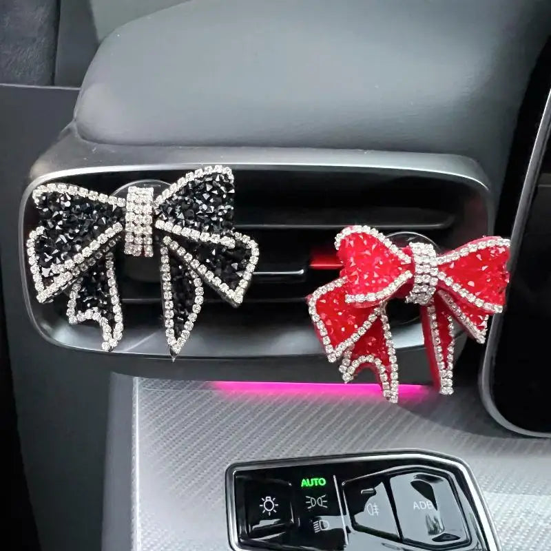 Car Perfume Clip Bow Air Outlet Decorations Car Air Conditioner Air Vent Interior Decora detail view