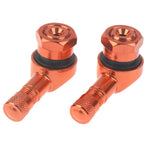 2* Aluminum Alloy Motorcycle Valve Stems | 90 Degree Tubeless Tire Valve for Rims close-up view