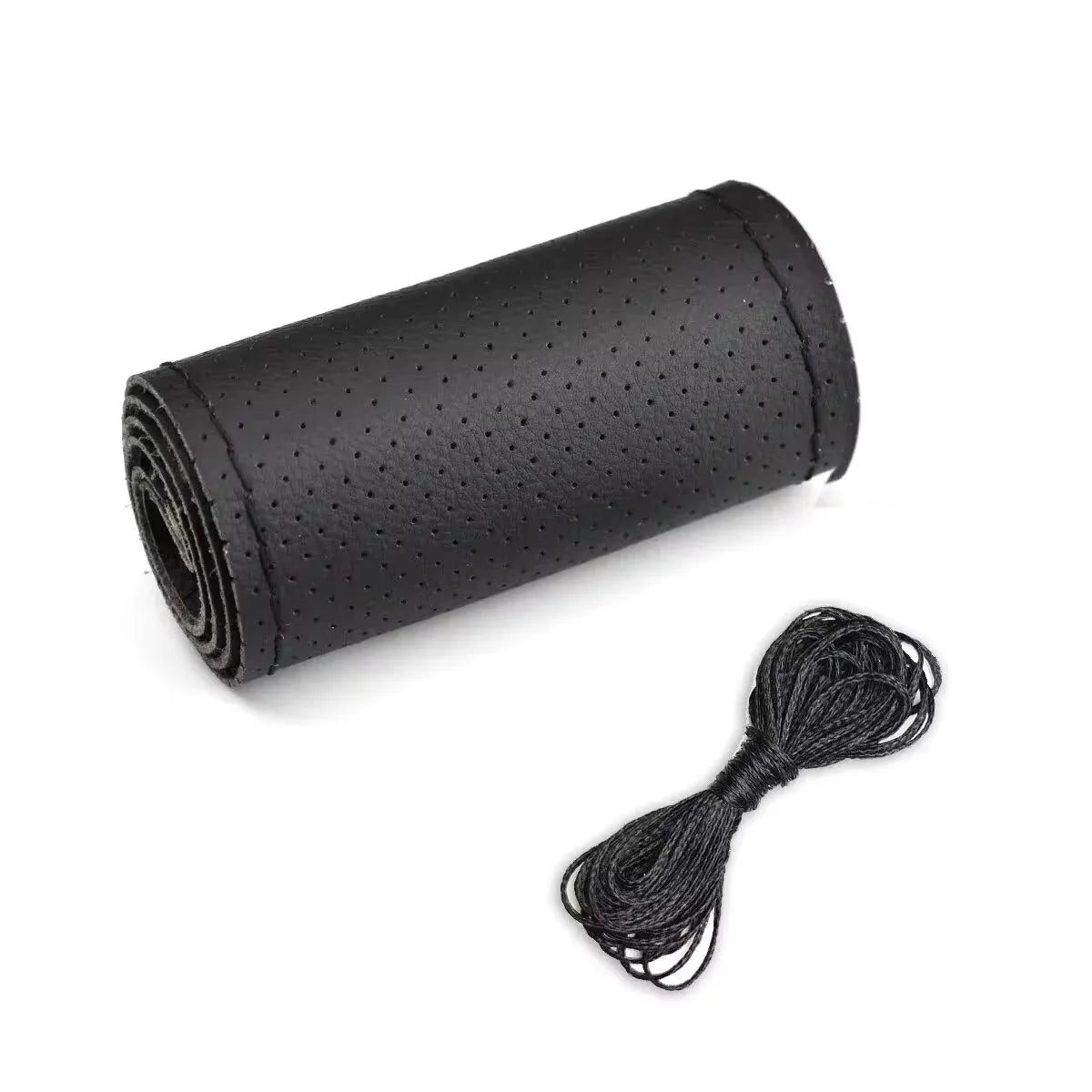 DIY Car Steering Wheel Cover Fiber Leather with Needle Braid on Steering Wheel SkidProof detail view
