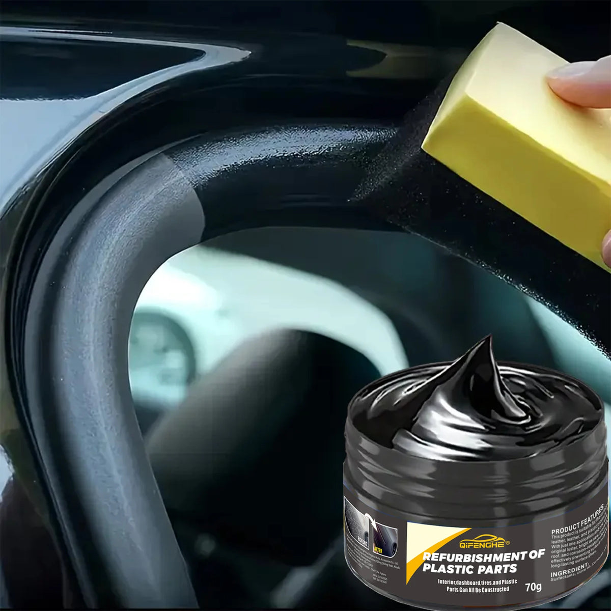 Automotive Plastic Polishing Wax, 70g detail view