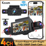 4-Channel Dash Cam | FHD 1080P WiFi Night Vision 24H Parking Black Box