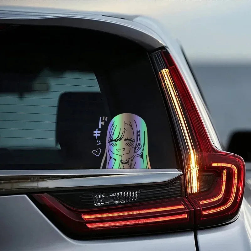 Cartoon Anime Two-Dimensional Little Girl Auto Stickers On The Car Fashion Vinyl Car D close-up view