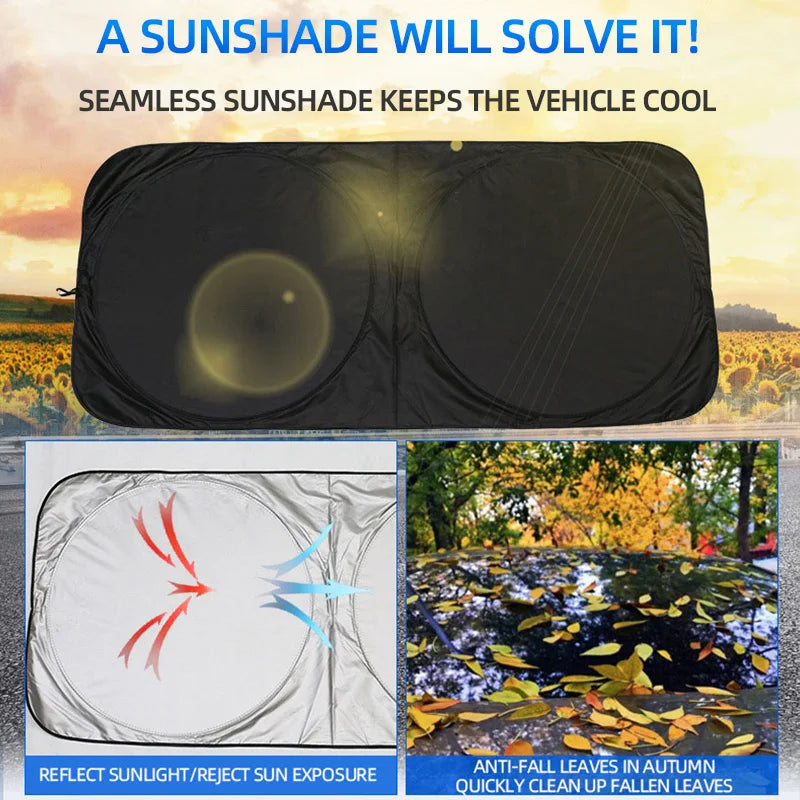 Car Windshield Sun Shade Cover Foldable Front Window Sun Visor Blocks UV Refletive Car Parasol Sunshade Protector Cover