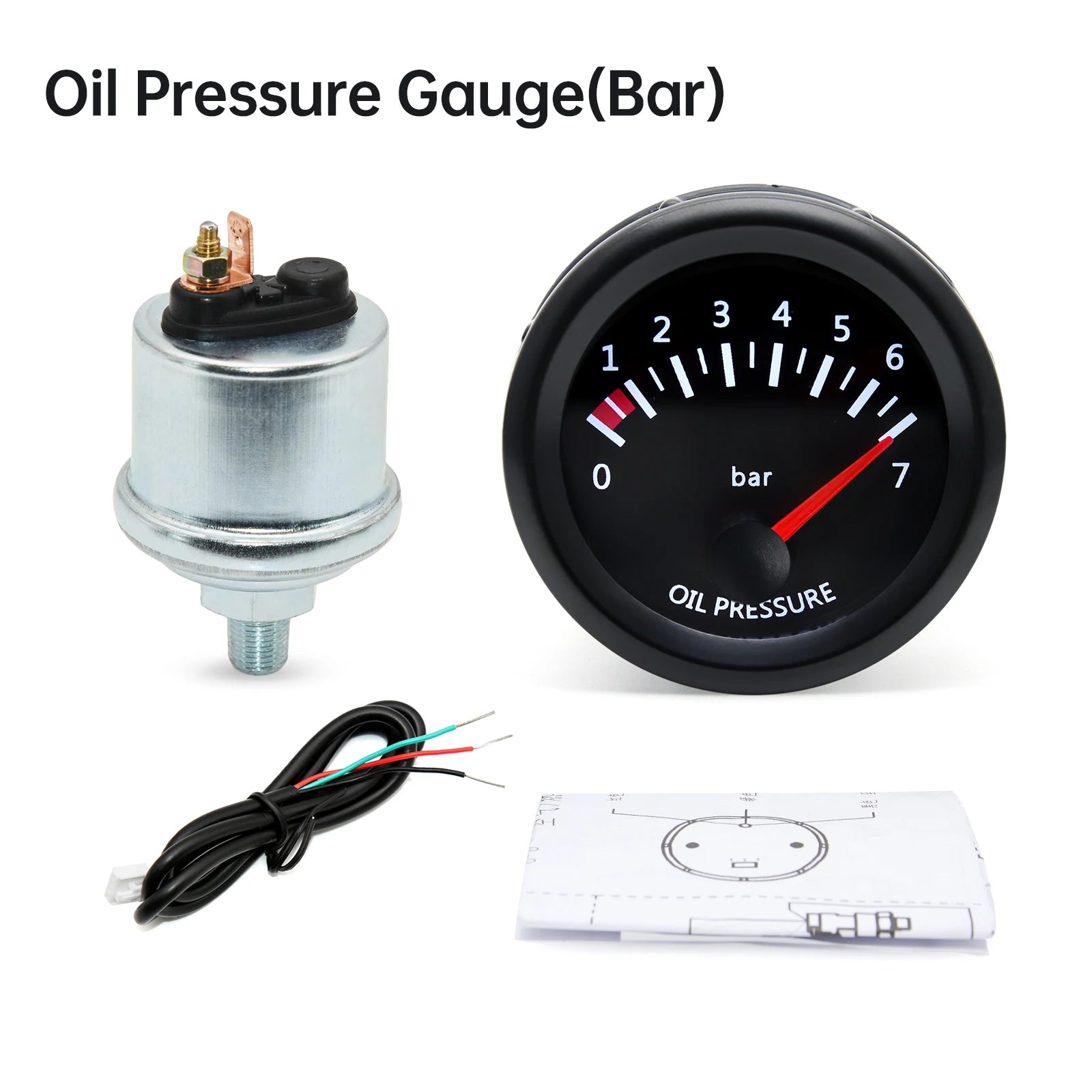 52mm 2 Inch Car Gauge Set | Water Temp Oil Temp Oil Pressure Voltmeter Boost Exhaust Gau detail view