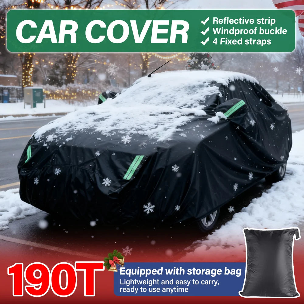 190T Thermal SUV Car Cover | Winter Snow & Frost Protection, Side Zipper, Universal Fit