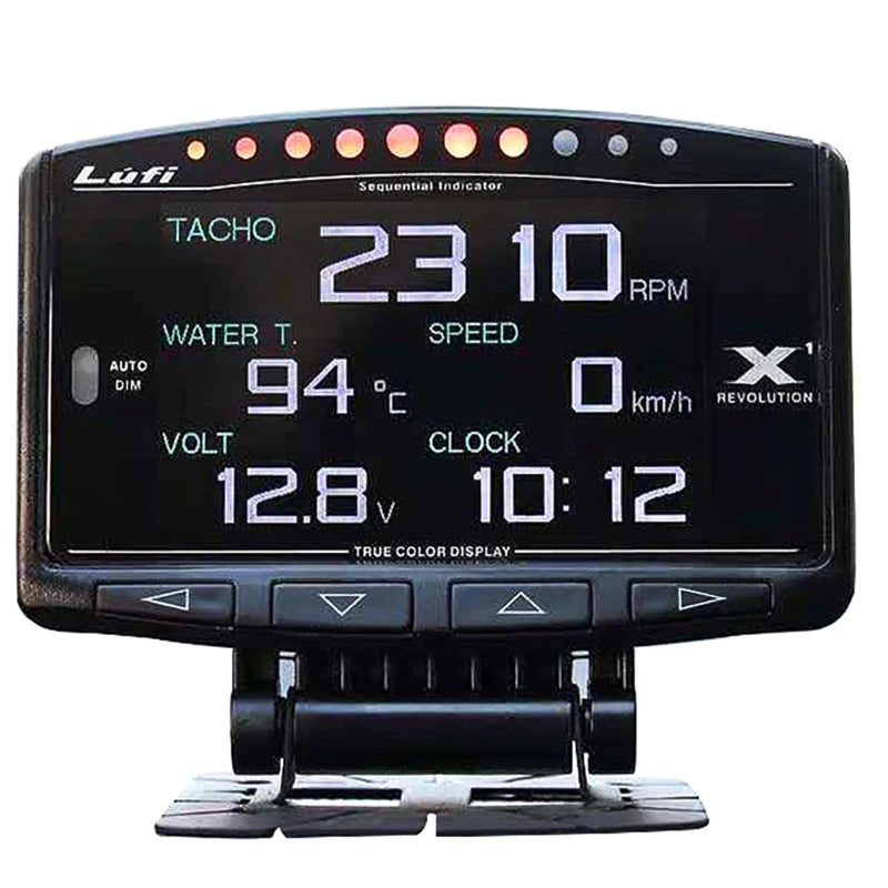 Lufi X1 Gauge | Smart OBD2 Auto Meter Speedometer Monitor close-up view