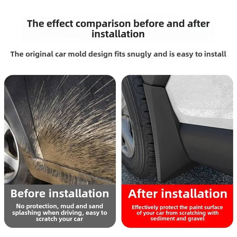 Tesla Model 3 Highland Mud Flaps (2024–2026) | Front & Rear Wheel Splash Guards, 4-Pi lifestyle view