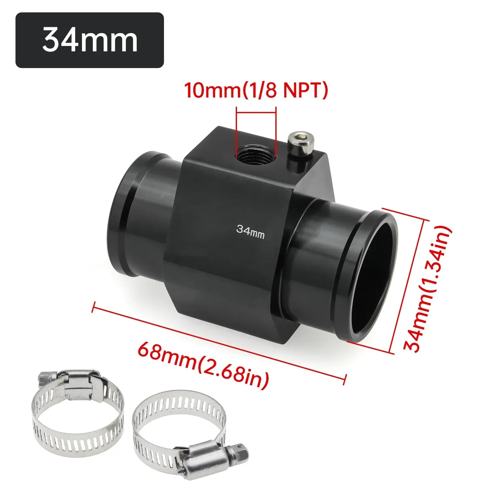 Water Temperature Sensor Adapter | Radiator Hose Gauge Adapter for Car Boat alternate view