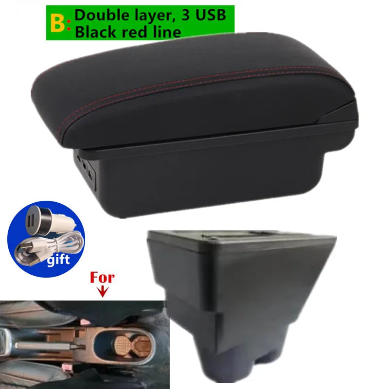 For Peugeot 207 Armrest Box Peugeot 207CC Car Armrest Central Storage Box with USB In alternate view