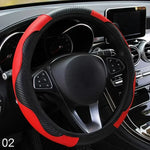 Car Steering Wheel Cover Breathable Anti Slip PU Leather Steering Covers Suitable 37- lifestyle view