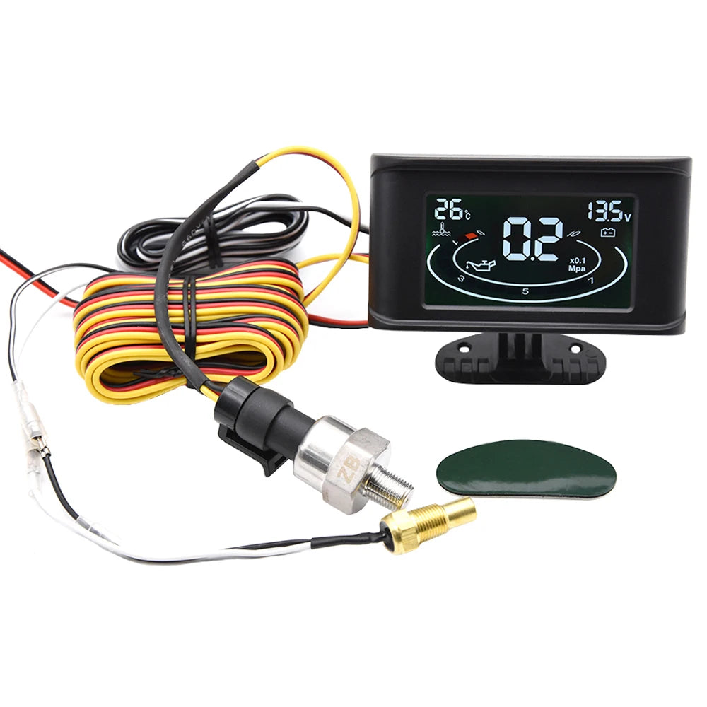 5" LCD 6 in 1 Car Gauge | Tachometer, Voltmeter, Oil Pressure, Water Temp & Clock detail view