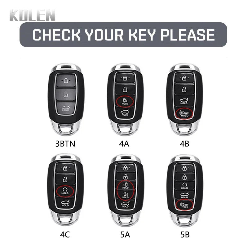 ABS Carbon Fiber Style Car Key Case Cover For Hyundai i30 ix25 Elantra KONA Solaris Azera Grandeur TM Accent Santa Fe Keychain