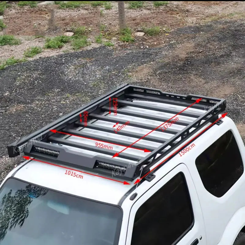 Aluminum Roof Rack Box With LED Spotlights for Suzuki Jimny 1998-2018 | Off Road 4x4 lifestyle view
