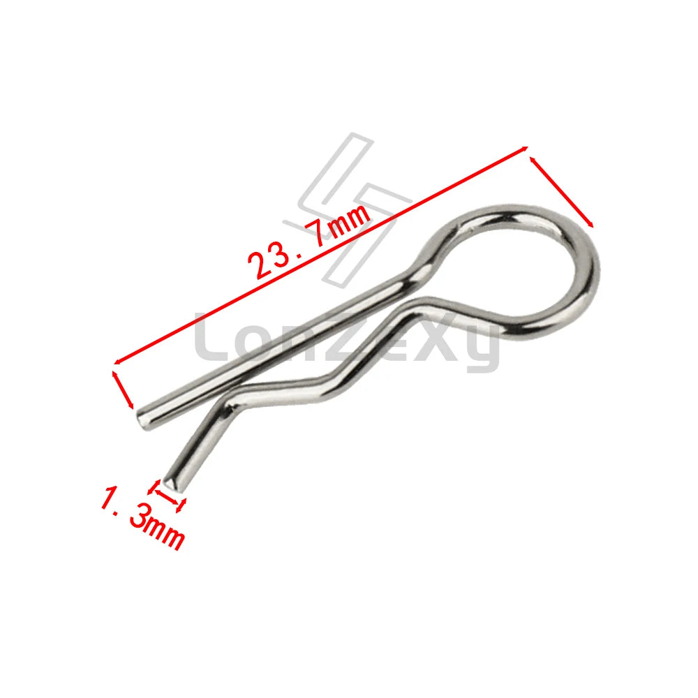 304 Stainless Steel R Clips for RC Car Body Shell close-up view