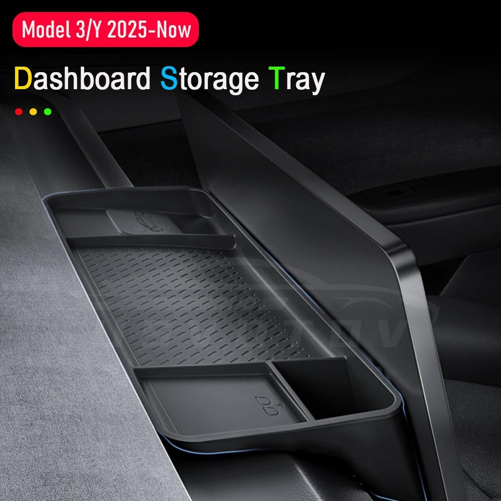 Dashboard Storage Tray For 2025 2026 Tesla Model Y Juniper Model 3 Glasses Holder Tissue Box Center Console Organizer Accessory