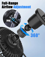 USB Car Vent Fan With Hooked Bracket: 5V/1A Portable Cooling Clip Fans For Car Air Vent Powerful 3 Speeds Quiet Brushless Motor