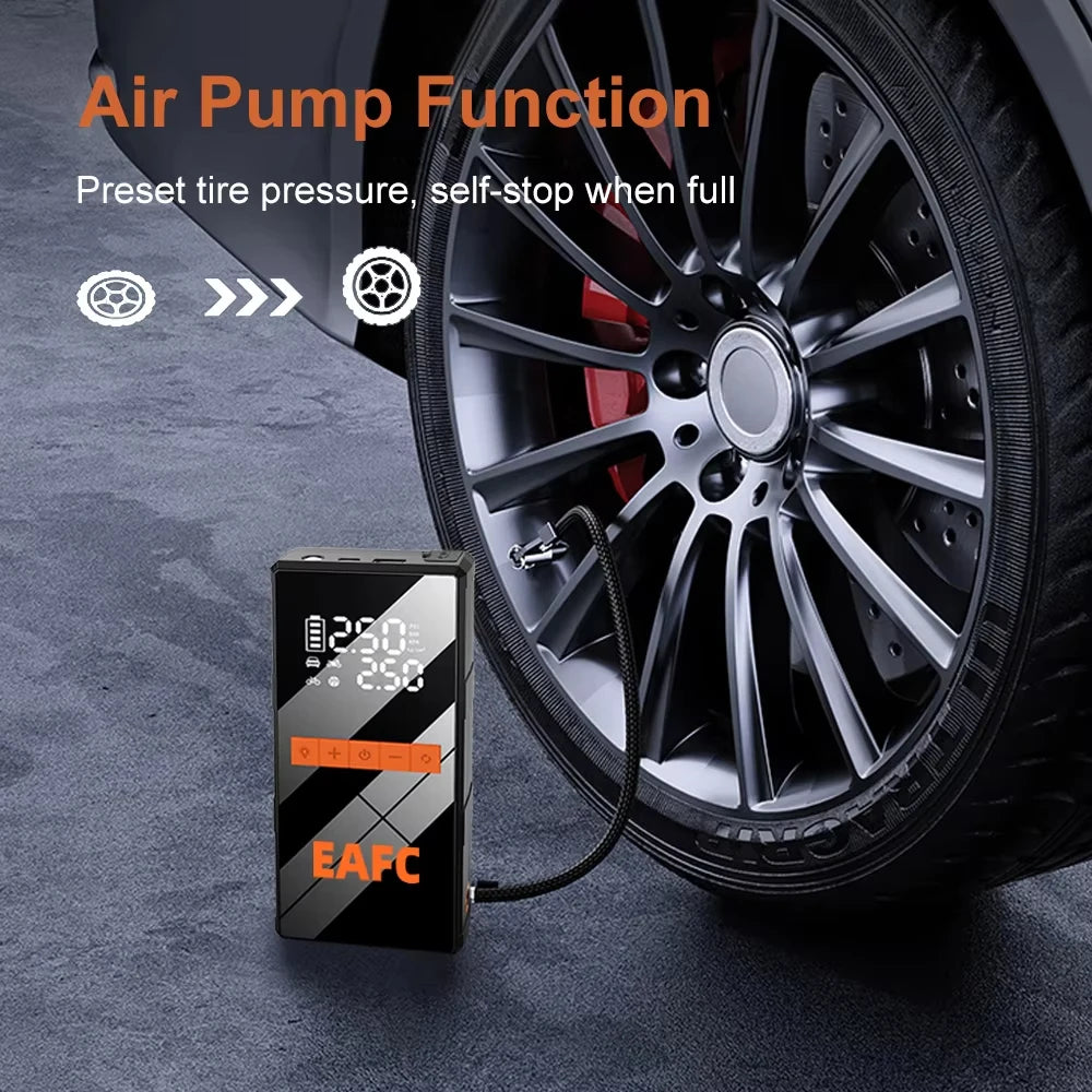 4 in 1 Car starting device Air Compressor Power Bank Portable Charger Car Booster For 12V Car Starting Tire Inflator Pump