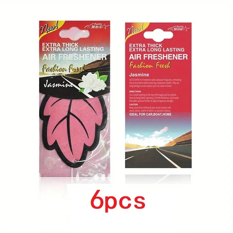 3-60pcs Car Air Freshener Natural Scented Tea Paper Auto Hanging Vanilla Perfume Fragr close-up view