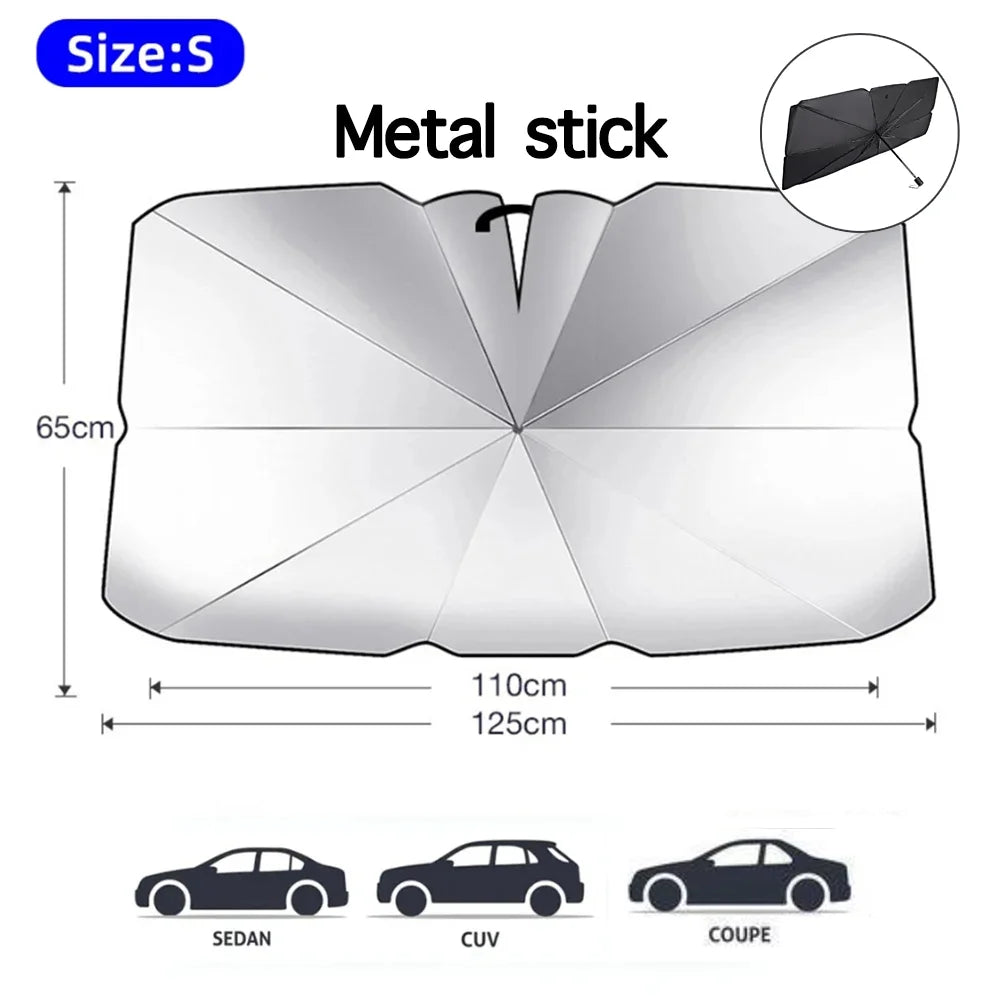 2025 Car Umbrella Windshield Sunshade | Foldable Front Window UV and Heat Protector alternate view