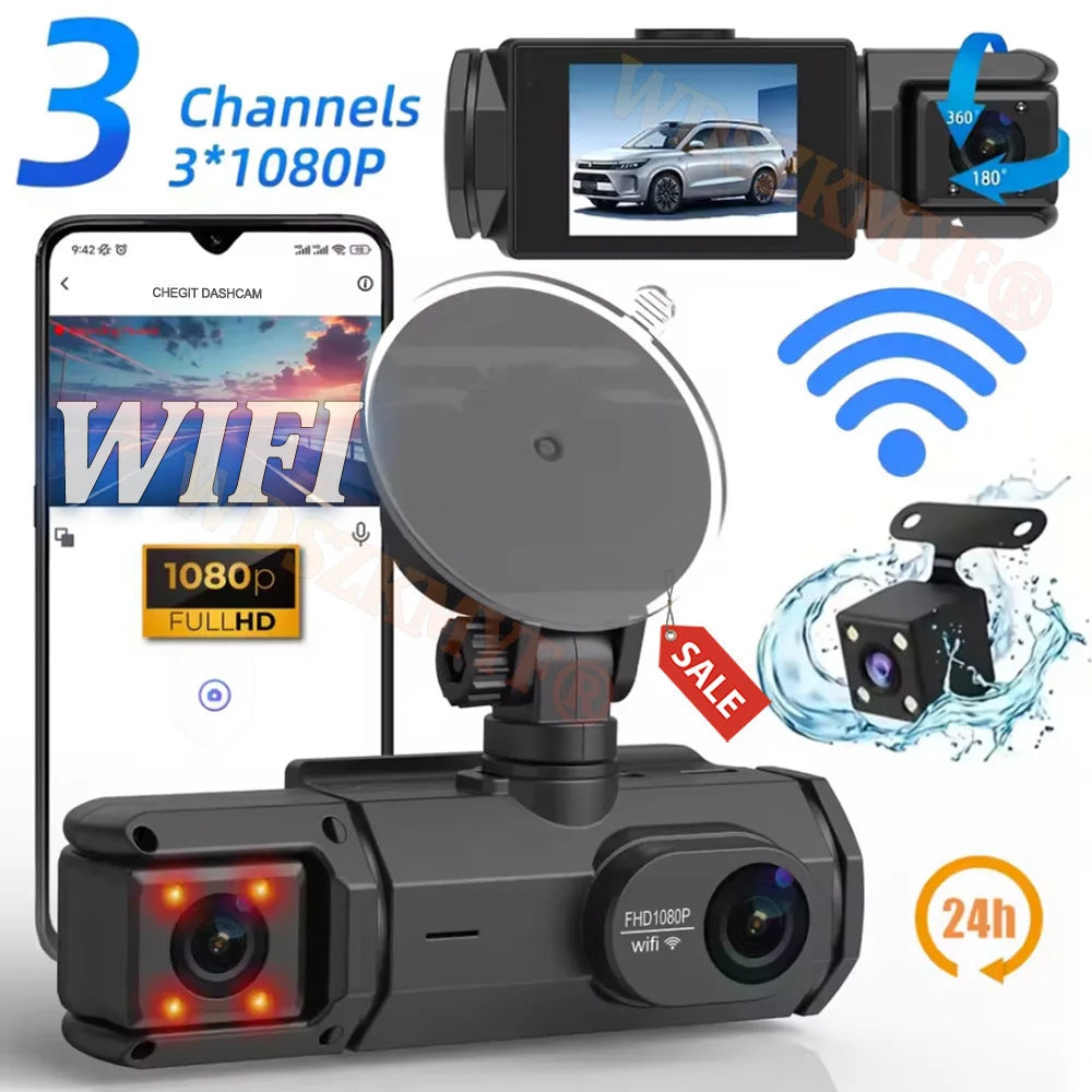 WiFi Dash Cam for Car | 1080P Video Recorder HD Front Rear View