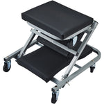 SucceBuy Z-Creeper Seat 2 in 1 Rolling Folding Car Creeper/Stool Low Profile  with 6 pcs Wheels for Garage Shop Auto Repair