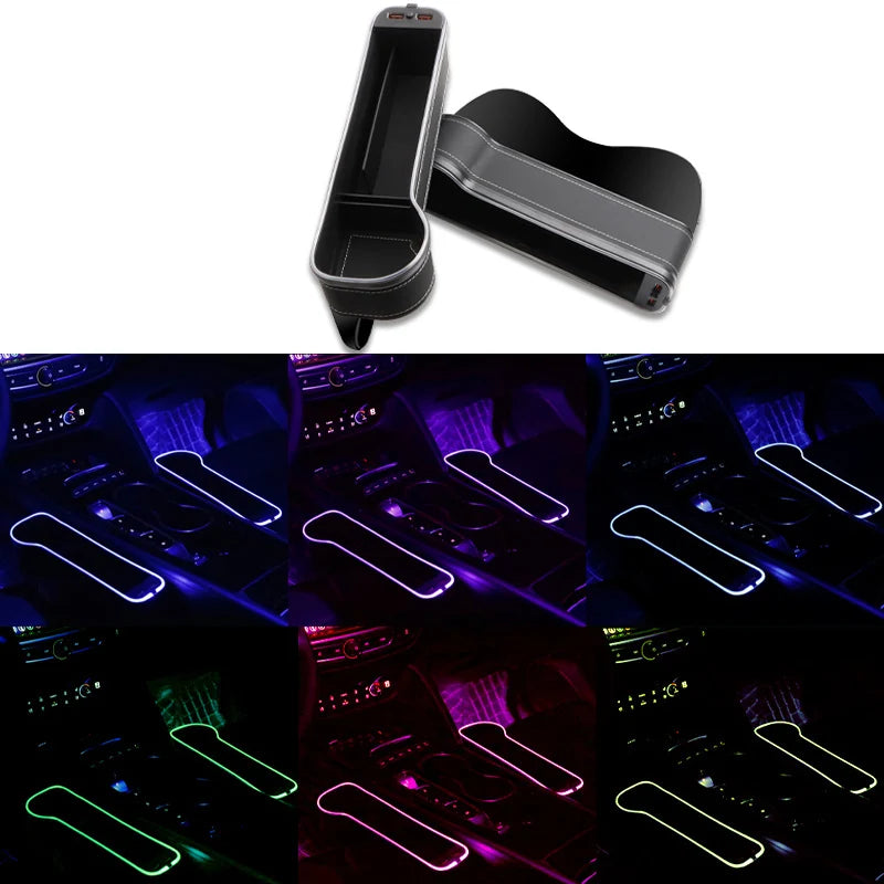 Car Seat Gap Filler Cup Holder with LED and USB Charger