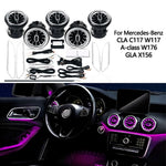 For Mercedes Benz Accessories A W176 CLA W117 C117 W156 GLA 12/64 Color Ambient LED Turbine Air Vent