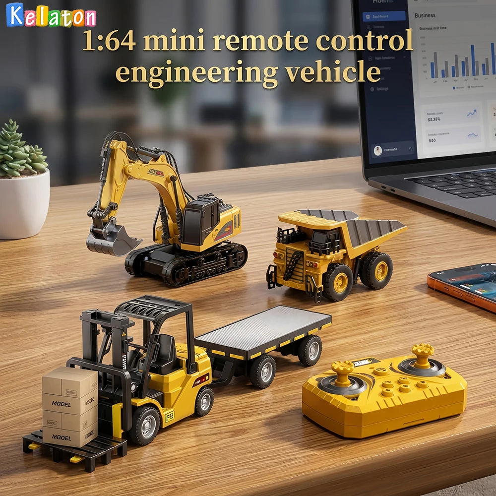 1:64 Remote Control Crane And Forklift Toy Car