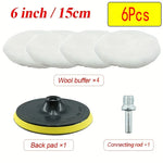 6-Piece Industrial Polishing Kit Polishing Pad Car Waxing Sponge Disc Car Paint Care Car Gadgets