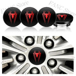 4Pcs Spider Symbol Car Wheel Hub Center Cap Badge Stickers | Universal Auto Accessorie close-up view
