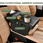 Multifunctional Car Armrest Cushion with Tissue Holder Cup Slot And Side Pockets Center Console Cover for Vehicle Interior Organ