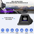 OBD2+GPS Multi-function HUD Gadget On-board Computer A-pillar Trim Install RPM Turbo Oil Pressure Water Temp GPS Speedometer