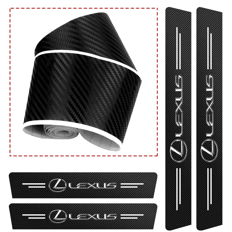 Carbon Fiber Car Door Sill Scuff Plate Stickers | Scratch Protection for Lexus lifestyle view