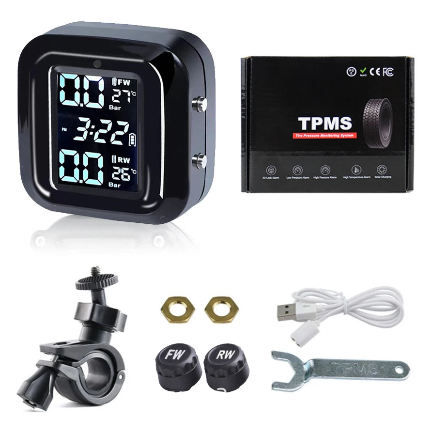 TPMS Motorcycle Tire Pressure Sensors | Real-Time Monitoring System for 2-Wheel Rider alternate view