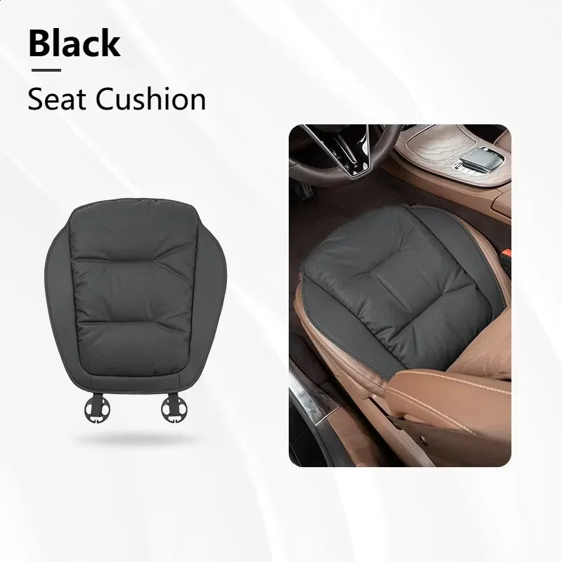 New Car Seat Cushion Waist Cushion for Most Cars Breathable and Ventilated Nappa Leather All Season Seat Cushion