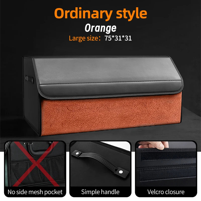 Car Trunk Organizer – Large Capacity Suede Foldable Storage Box (3 Sizes, 10 Colors) detail view