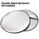 Foldable Steering Wheel Cover Sun Shade Silver additional angle