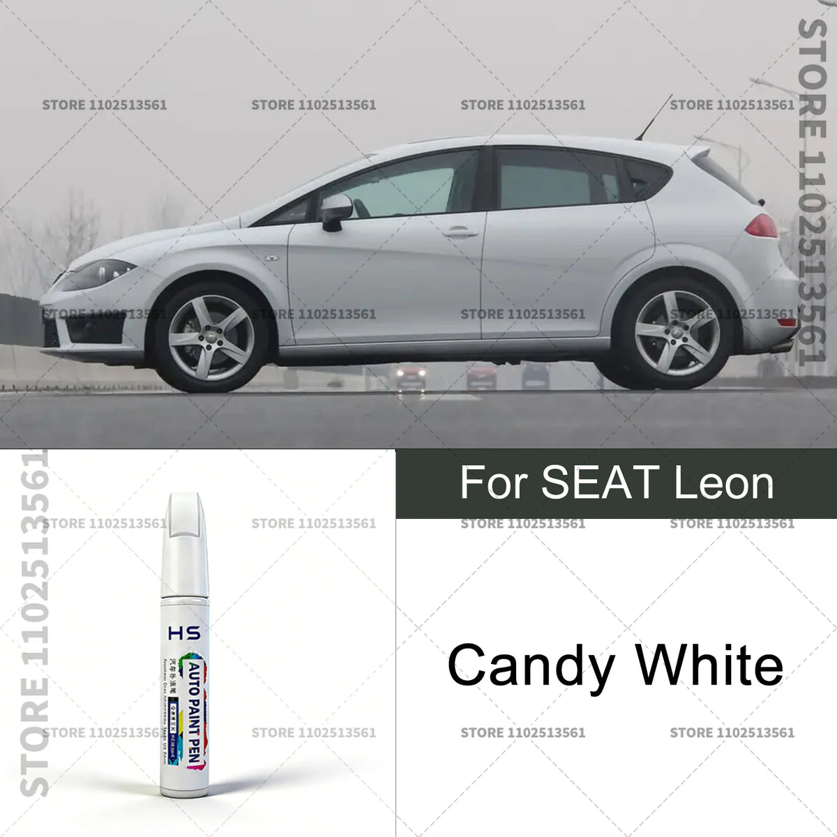 For SEAT Leon Red Silver Blue Gray Yellow White Snow White Car Paint Repair Pen Touch lifestyle view