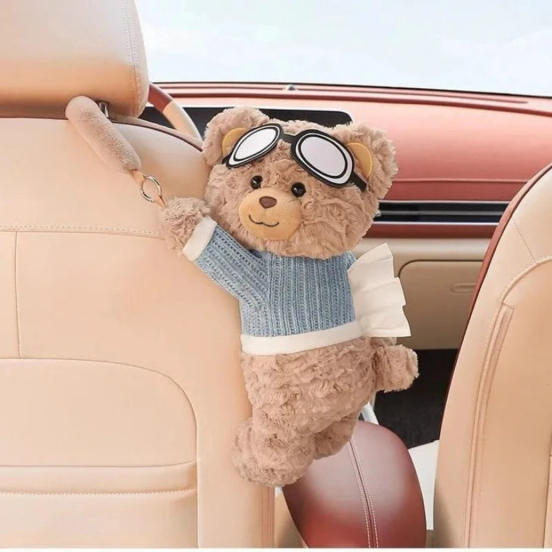Bear Cartoon Hanging Car Armrest Tissue Box, 1 Pack alternate view