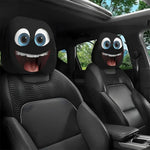 2PC Exaggerated Funny Car Headrest Covers Set, Cartoon Face Expression Auto Seat Prot lifestyle view