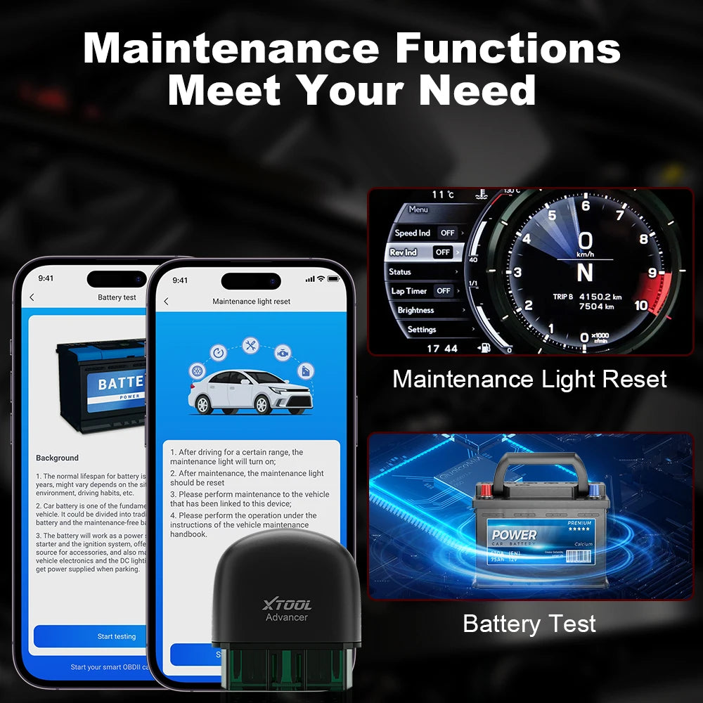 XTOOL AD20PRO OBD2 Scanner Check Engine Light IOS & Android Car Diagnostic Tool Battery Test Code Reader Lifetime Free Update