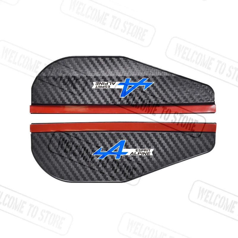 2pcs For Alpine Logo Kadjar Twingo Megane Scenic Espace Carbon Fiber Car Rearview M additional angle