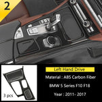 For BMW 5 Series F10 F11 520i Carbon Fiber Central Armrest Box Cover Storage Box Gear Position Panel Decoration Cover Auto Parts