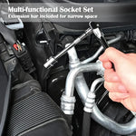 46Pcs Family Tools 1/4 Set Mechanic Tool Kits for Auto Repair Hous with Sockets Metric H detail view