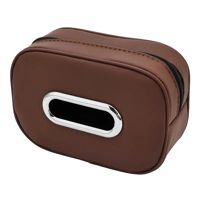 Nappa Leather Car Tissue Box Holder Sun Visor Backseat Center Console Napkin Storage lifestyle view